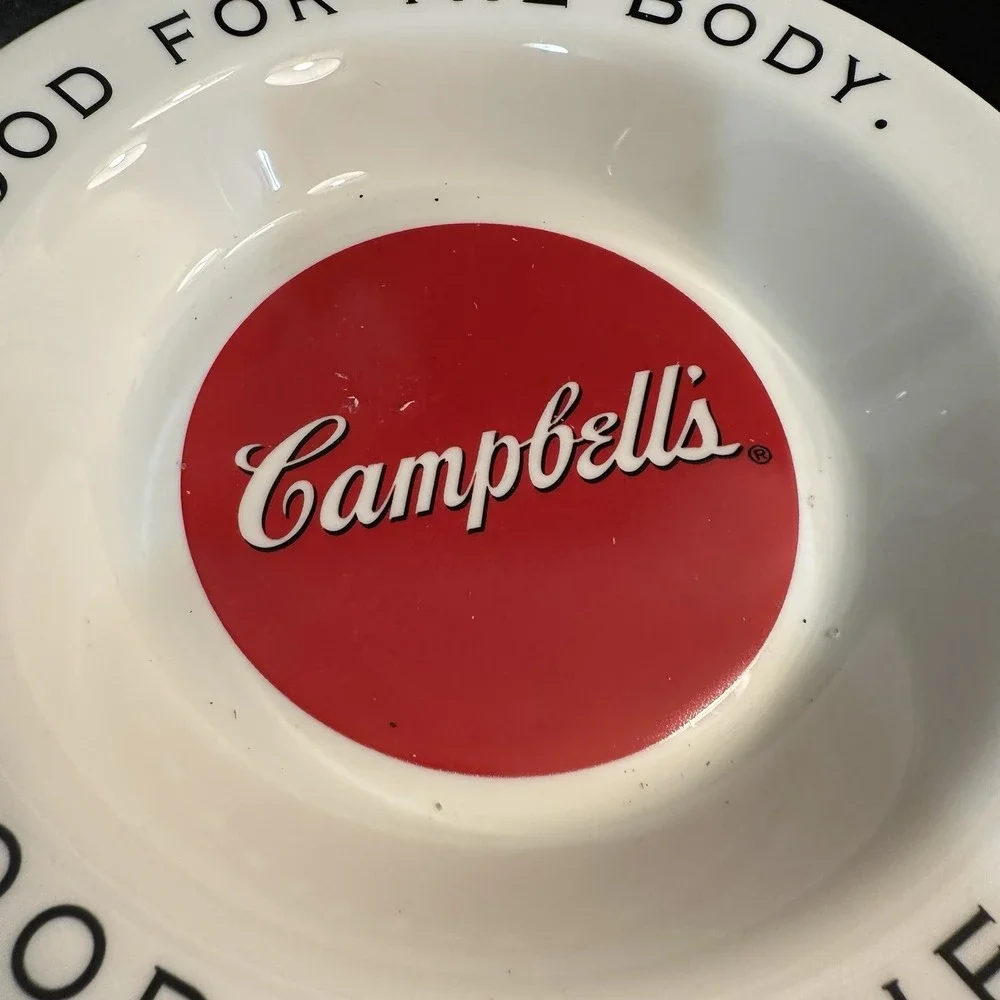 3 CAMPBELL SOUP BOWLS ARCOPAL FRANCE‎ GOOD FOR THE BODY GOOD FOR THE SOUL